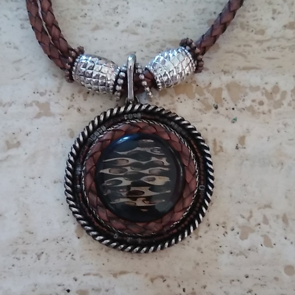 Chico's rope style necklace with medallion - Picture 2 of 3